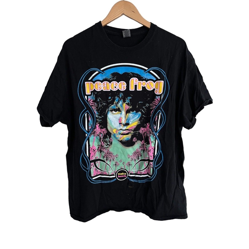 Jim Morrison Peace Frog Venice Beach Concert Band Tee T shirt Size XL RARE